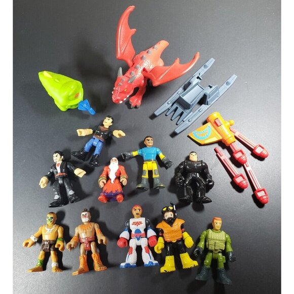 Imaginext Lot of Mixed Action Figures Dragon & Accessories 14 Pieces - Picture 1 of 4